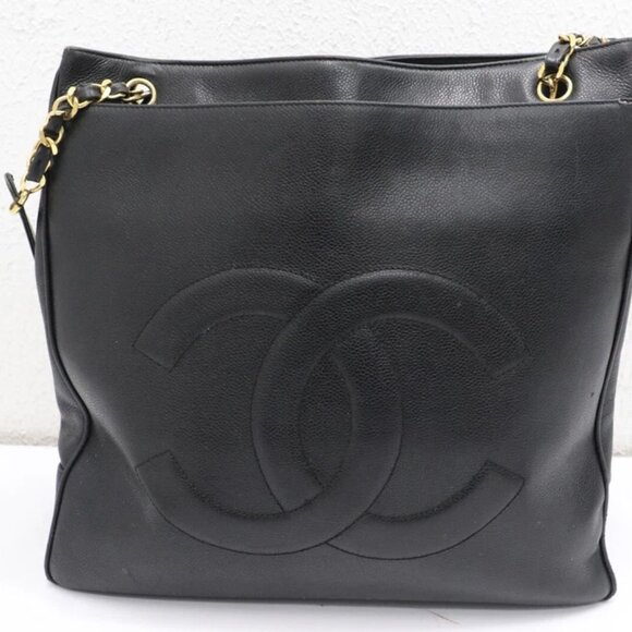 Chanel Caviar Shoulder Tote Bag - Black - Picture 1 of 14